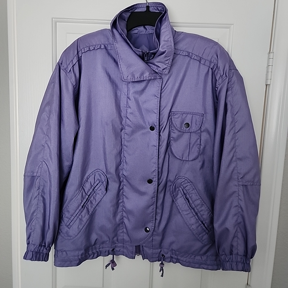 Women's Lined Lavender Jacket Sz Medium Oversized